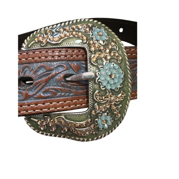 Nocona Belt Womens Embellished Tooled Leather Belt Size Small - Picture 3 of 7